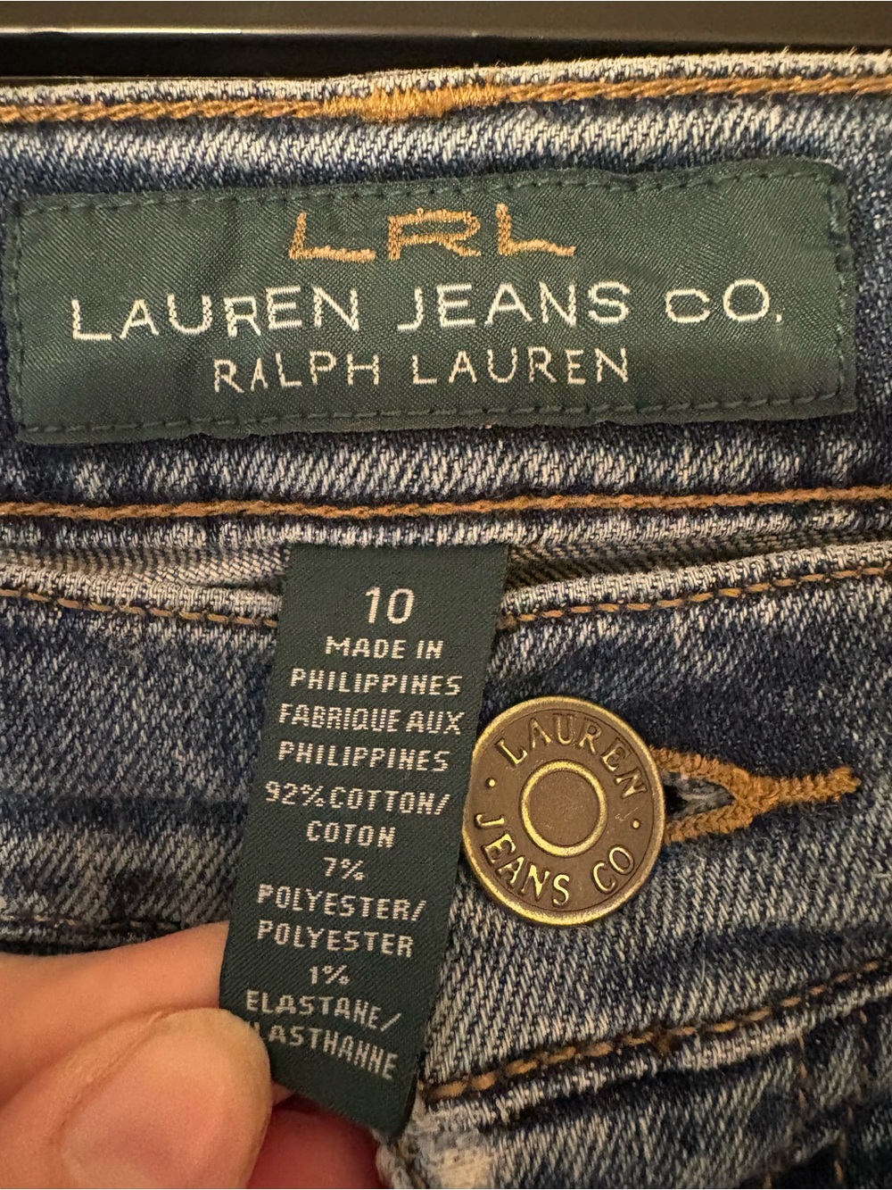 Lauren Ralph Lauren Jeans Size 10 Straight Leg Medium Wash Stretch Denim Classic - Picture 2 of 4